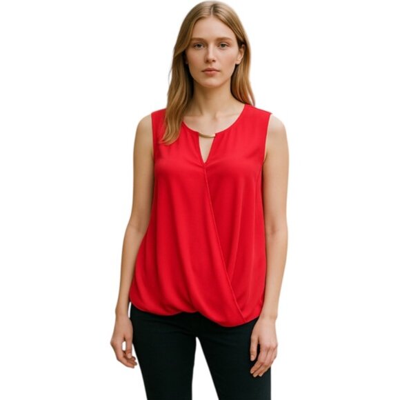 Misia Los Angeles Tops - Misia Coral Sleeveless Cutout Hardware Tank Blouse
